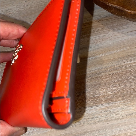 kate spade orange Women's leather slim bifold wallet - Picture 9 of 11